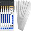 HIEMIE Tools 60Pcs 18mm Utility Knife Replacement Snap off Blades 60 DegreeBlades for Utility Knife and 18mm Box Cutter - Razor Sharp SK4 Steel