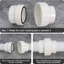 1-1/2" PVC Union Coupling Pipe Fitting PVC Adapter Schedule 40, EPDM O-Ring, 1-1/2 inch Slip Coupling Fitting (Socket x Socket), 6 Pack, White