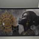 African American Black Women Canvas Wall Art, Nature Forest Canvas Oversized Wall Decor, River Scenery Framed Pictures Painting Print Artwork for Bedroom Office 60" L x 30" W