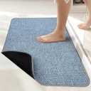 Bath Mat,Ultra Thin Bathroom Rugs,Rubber Bath Mats for Bathroom ,No Slip Bath Rugs, Quick Dry, Machine Washable, Low Pile, Absorbent, Shower Outside, Sink, Home Decor Accessories.Blue, 2'x3'(24x36inch)