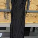 Memoriesea Women's Satin Elegant Sleeveless High Neck Tie Cocktail Party Maxi Dress, Small