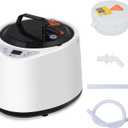 Smartmak Sauna Steamer Pot, Portable 2 Liters Steam Generator with Remote Control, 1000W Home Spa Machine with Timer Display Mist Moisturizing Herbal Box for Personal Body Detox, 110V US Plug, White
