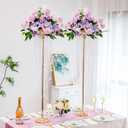 10 Pcs 39.4" Gold Flower Vase with Chandelier Crystal, Centerpiece Table Decorations, Metal Stand for Wedding, Reception, Party, Events, Home