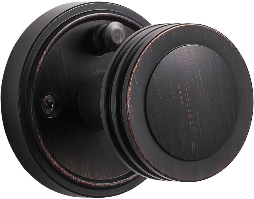 1 Pack Oil Rubbed Bronze Door Knob Interior Privacy Door Knobs Antique Door Knobs for Bedroom and Bathroom Zinc Alloy