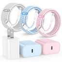 Hzevn 20W USB C Fast Charging for iPhone 17 Air/16/15 Pro Max,3Pack Colorful Mixed Charger Block with Braided Long USB C to C Cables (6/6/10ft) Compatible with iPhone16/15 Pro/15 Plus/iPad Pro, Without Pink Set