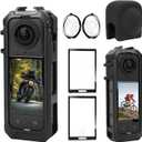 for Insta 360 X5 Camera Mount Case Cover/Tempered Glass Screen Protector/Front and Rear Lens Standard Transparent Protective Covers/Silicone Lens Protector Camera Cage Accessories (Optical Glass)