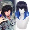 Anime Cosplay Wigs Inosuk Cosplay Wig Black Blue Gradient Short Hair Halloween,Christmas,Daily Fashion,Anime and Gaming Expo,Fancy ball