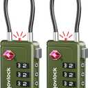 Luggage Locks TSA Approved with Inspection Indicator and Resettable 4-Digit, Easy-to-Read Combination, TSA Locks for Luggage, Suitcases, Backpacks & Travel Bags, Green, 2-Pack