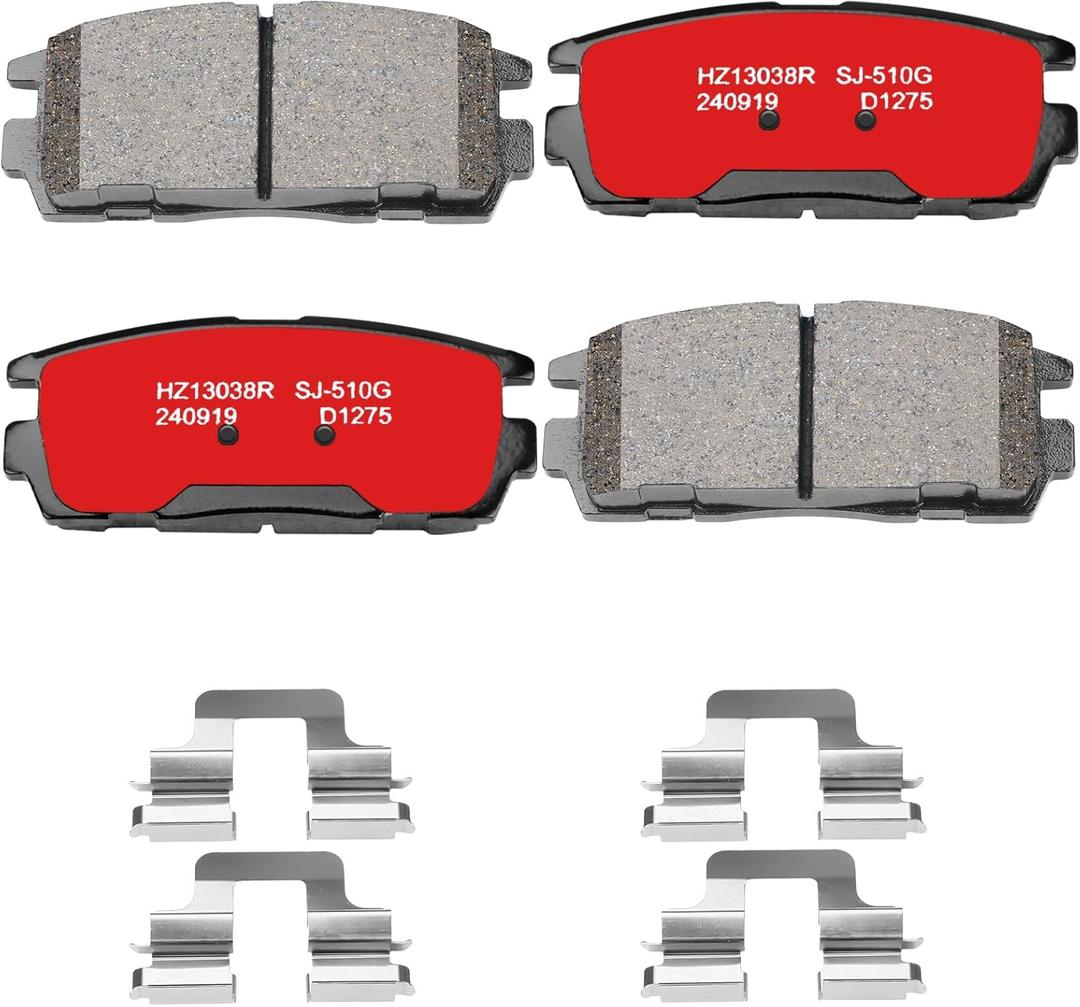 Priority1 HZ1275H Ceramic Rear Brake Pads Compatible with Chevrolet Captiva Sport 2015-2008, Equinox 2017-2007 GMC Terrain 2017-2010, Saturn Vue 2010-2008, Suzuki XL-7 2009-2007
