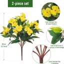 Fake Flowers Artificial Flowers For OutdoorArtificial Plant Artificial Impatiens Bouquet Flowers For Outdoors DecorationSilk Spring Artificial Plants For Outdoors Indoor Decor 2PCSYellow