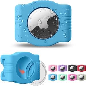 Waterproof AirTag Dog Collar Holder for Apple AirTag QR Code (Medium, Blue-M1)