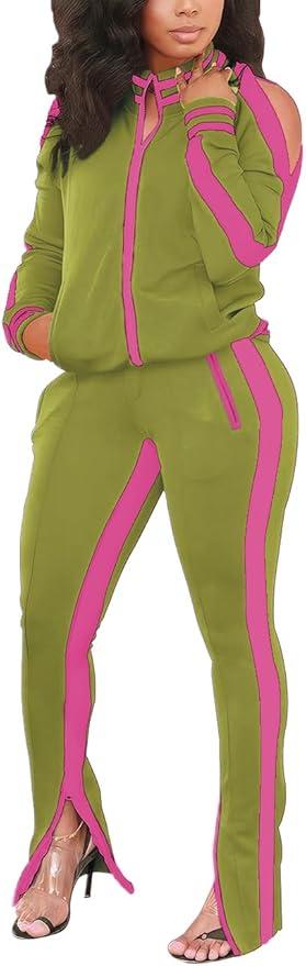 TOPONSKY Women Casual 2 Piece Outfit Long Pant Set Sweatsuits Tracksuits, XL