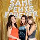 2 x 16 Inches Same Forever Balloons Hanging Banner Decorations, Silver Aluminum Foil Letter Balloons for Wedding Bachelorette Bridal Shower Hen Party Supplies