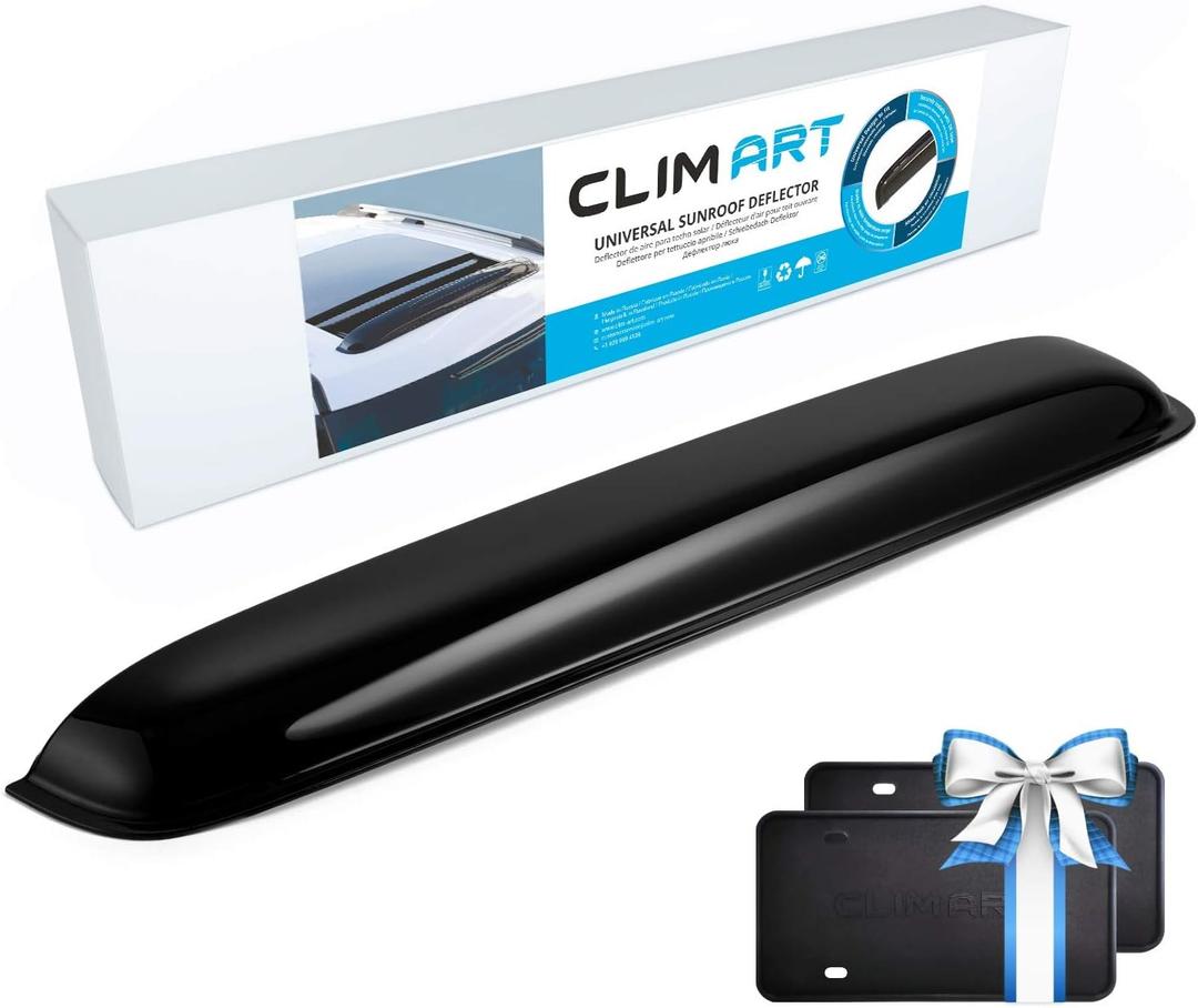 CLIM ART Incredibly Durable Sunroof Moonroof Wind Deflector 35.6" - Universal Sunroof, Moonroof Visor Shade Guard/Rain Guard - Tape-On Adhesive Top Wind Guard Low Profile Roof Visor - SR01001