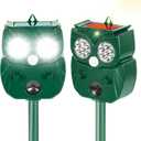 Solar Ultrasonic Animal Repellent Outdoor, 4Pack Waterproof Deer Repellent Devices with RIP Motion Sensor, Cat Repellent with LED Flashing Lights, Raccoons, Skunks, Rabbits Deer Deterrent Outdoor