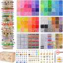 Wuzoe Friendship Bracelet Kit, 16888pcs, 96 Colors Polymer Clay Beads & 1200 Letter BeadsBracelet Making Kit for DIY Jewelry Making&Friendship Bracelet Making
