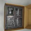 Whiskey Decanter for Men, Glass Liquor Decanter Set with 2 Whiskey Glasses, Decanter for Tequila,Bourbon, Scotch, Brandy and Vodka, Gift for Men, Ideal Home Bar Decor - 28oz (Square)