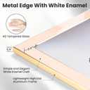 Fun Memories 5x7 Picture Frame - 3pcs Pink Enamel Glass Photo Frame with Gold Metal Edge & Easel for Display Picture Frame on Countertops, Tabletops, Bookshelves, Desks, Walls (Pink/Gold)