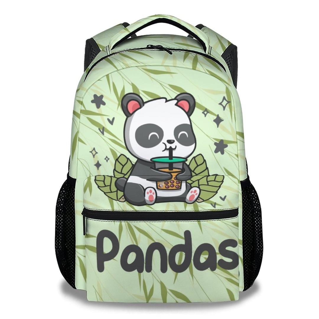 COOPASIA Panda Backpack with Lunch Box And Pencil Case, 16 Inch Panda Theme Bookbag with Adjustable Straps, Durable, Lightweight, Large Capacity, School Backpack for Girls Women