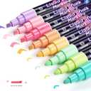 Chalk Markers - Pastel Colors, Water-Based Non-Toxic Liquid Chalk Markers Erasable - with Bullet/Chisel Reversible Tips, Drawing Chalk Pen for Blackboard, Chalkboard, Board, Glass, Window, Cars
