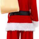 11pcs Men's Deluxe Santa Suit Velvet Christmas Adult Santa Claus Costume (Red, XXX-Large) (Red, XXXL)