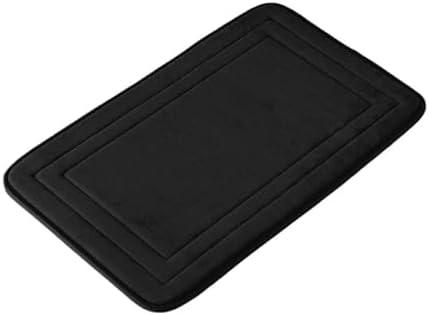 1pc Bathroom Mat Floor Mats Non Slip Carpet Shower Room Doormat Soft and Comfortable Absorbent Machine Washable Easier to Dry(Black, 23x15)