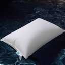 Luxury Down Pillow King, Hotel Quality Bed Pillows for Sleeping, 3-Chamber Premium Down Pillow Fluffy Soft for Side, Back Sleepers, 400 Count Cotton Shell, 1 Pack, 20"x36"