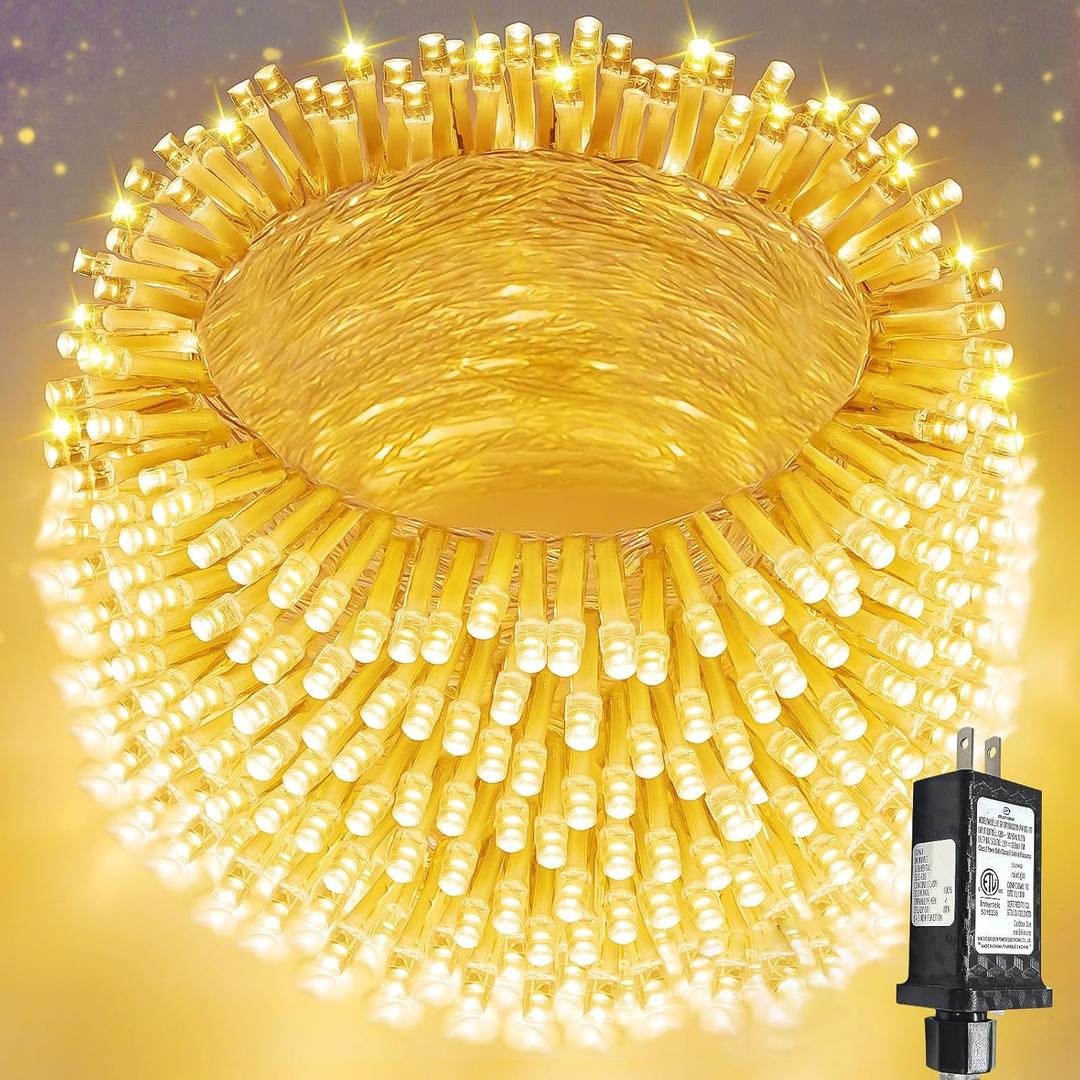 Super-Long 180FT 500 LED Christmas String Lights Indoor Outdoor,13 Modes Warm White Christmas Lights Waterproof, Twinkle Fairy Lights Plug in Clear Wire for Christmas Tree Bedroom Wedding Party