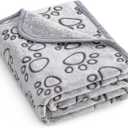 Stuffed Premium Soft Dog Blanket Washable, 40"x32" Cat Blanket for Indoor Cats Large Medium Small Dog Puppy Essentials (Grey)