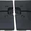 Helios&Hestia 4 Pcs Heavy Duty Water and Sand Fillable Patio Umbrella Base Stand, 357 lb Square Plastic Weight Set for Outdoor Cantilever Offset Umbrella, Black