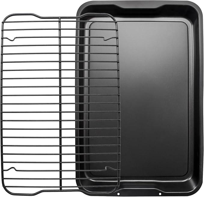 Foodi Non-Stick Bakeware Set, Repalcement for Ninja Foodi NeverStick Cookware with 19'' x 12'' Baking Sheet & Cooling Rack, Food Grade - No PFOA, Oven Safe up to 500⁰F, Dishwasher Safe Black