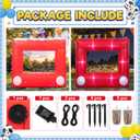 Soulchen 6x5 Ft Inflatable Story Photo Frame, LED Birthday Backdrop Red | Cartoon Theme Party Decor with Air Blower, Built-in LED Lights, Blow up Frame Backdrop for Kids Birthday Photo Booth Props