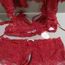 Avidlove Womens Sexy Lingerie Set 3 Piece Lace Kimono Robe with Bra and Panty Sheer Sleepwear, XXL