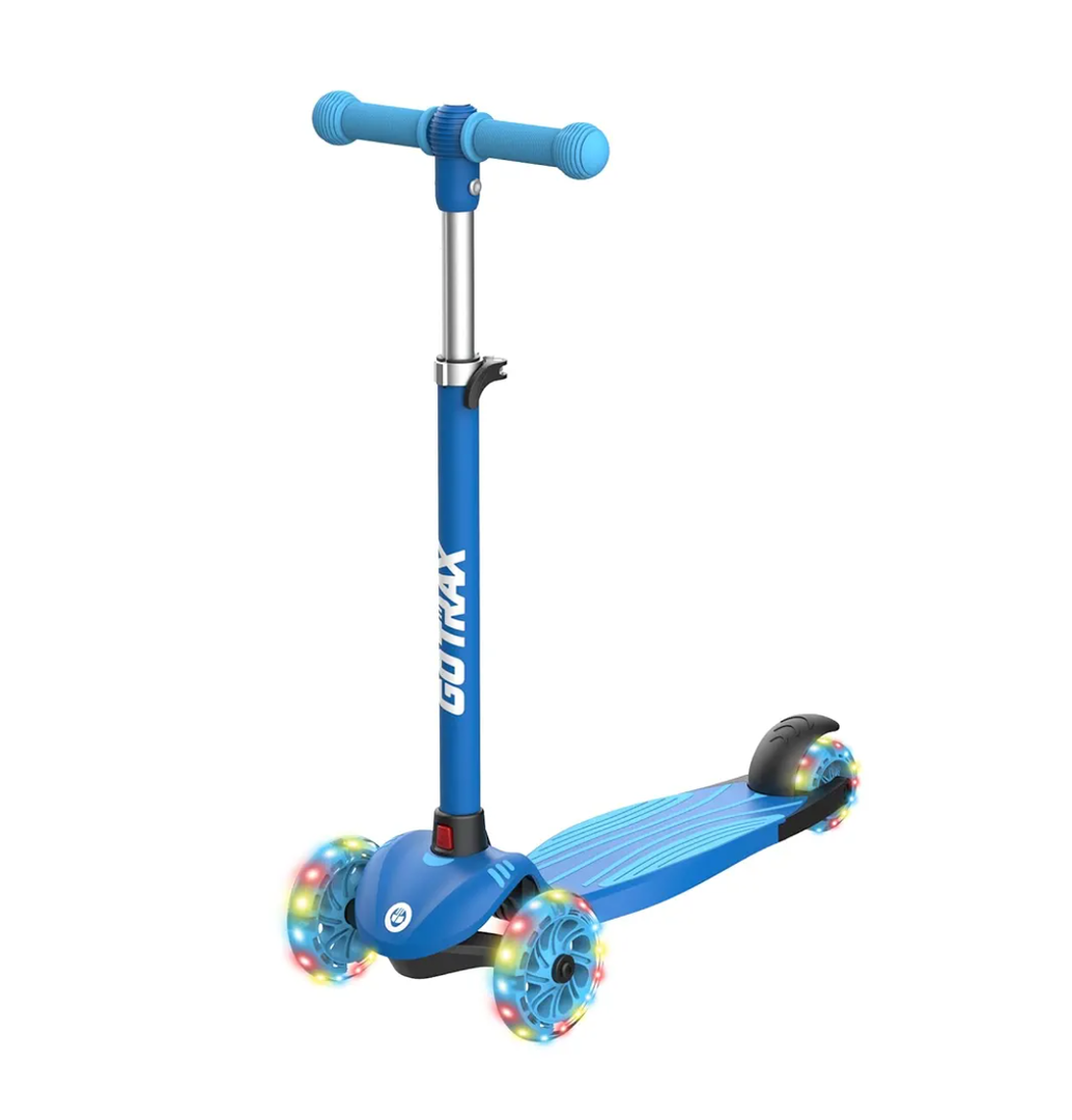 Gotrax KS1 Kids Kick Scooter, LED Lighted Wheels and 3 Adjustable Height Handlebars, Lean-to-Steer & Widen Anti-Slip Deck, 3 Wheel Scooter for Boys & Girls Ages 2-8 and up to 110 Lbs