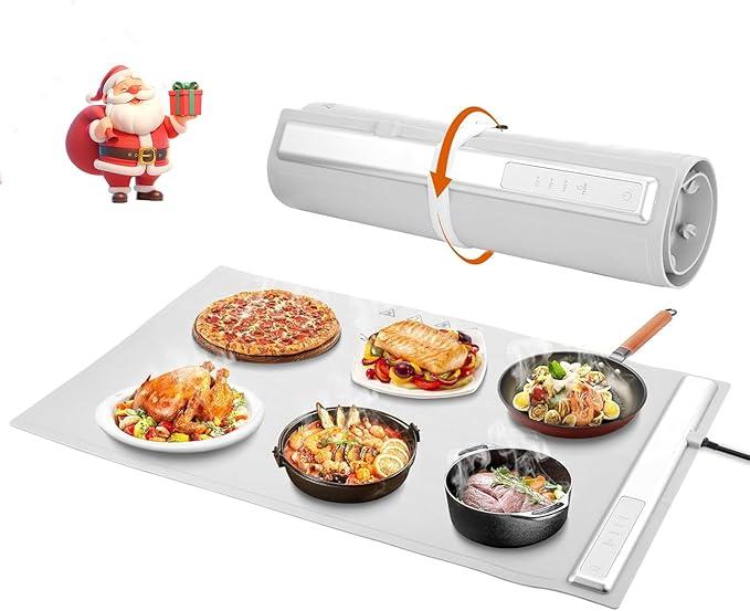 Warming Mat for Food, Food Warming Mat,Portable Electric Warming Tray for Food,with 3 Temperature Settings,Food Warmer for Buffet Party, Sabbath, Gatherings, Daily Use, Gray