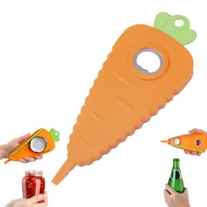 Carrot Shaped Magnet Jar Opener for Weak Hands, Multifunctional Magnetic Bottle Can Opener Kitchen Gadget for the Elderly Refrigerator Decor Tool Accessories