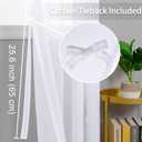 Hiasan White Sheer Curtains with Tiebacks for Bedroom, Grommet Light Filtering Semi Transparent Voile Drapes Grommet Window Curtains for Living Room, W42 x L54, Set of 2 Panels