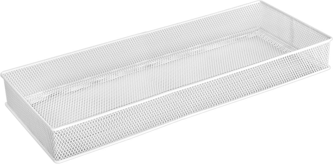 YBM HOME Mesh Drawer Cabinet and or Shelf Organizer Bins, School Supply Holder Office Desktop Organizer Basket, White (1, 6x15x2 Inch)