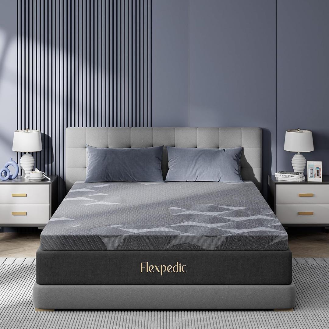 Flexpedic Firm Mattress Topper Twin Size - Advanced Gel Infused Memory Foam Bed Topper for Deep Pain Relief - Breathable & Washable Cover - CertiPUR-US Certified Comfort Enhancement