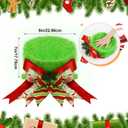Elf Hat Christmas Tree Topper Green Furry Green Christmas Tree Decoration Velvet Hat with Ribbon Bow Xmas Trees Ornaments for Funny Holiday Winter Home Indoor Decor