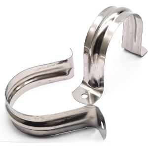 Nge 2.5inch Rigid Pipe Strap Clamp Two Hole Strap U Bracket Tube Clip Stainless Steel Heavy Duty Pipe Fasten Holder Secures Conduit, 10Pcs(76mm)