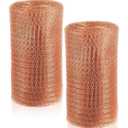 Gisafai 5" x 200 ft Copper Mesh Rodent Control Copper Wool for Slugs Rustproof DIY Hole Filler Pure Wire Mesh for Bat Snail Bird Pest Rodent Control Gap Blocker Fill Fabric Hole Gardening (2 Roll)