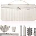 Travel Carrying Case for Hair Dryer Shark Flexstyle Dyson Airwrap Brush Hair Accessories Tools Storage Bag for Revlon Hairdryer Styler Organizer (Beige)