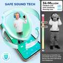 iClever BTH12 Kids Bluetooth Headphones,Colorful LED Lights Kids Headphones Wireless,74/85dBA Safe Volume,85H Playtime,Fast Charging,Bluetooth 5.2,Over Ear,Built-in Mic for iPad/Tablet/Airplane,Blue