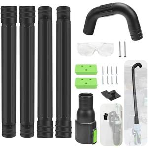 Gutter Cleaning Attachment Replaces AGC1000 Cleaning Kit & Mounting Bracket Kit for EGO 530CFM 580CFM 575CFM 650CFM 615CFM LBX6000, W/Battery Holders - Easily Clear Leaves And Debris From Gutters, Black