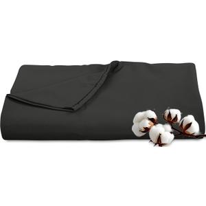 Royale Linens 300 Thread Count 100% Long Staple Combed Cotton Flat Sheet - Super Soft - Top Sheets - King Flat Sheet Sold Separately - Breathable, Cool & Crisp Percale Sheets Only (King, Black)