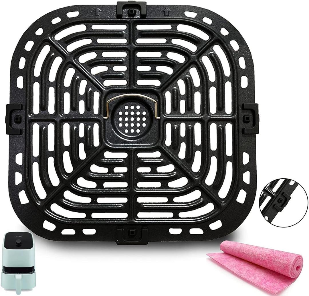 Air Fryer Grill Crisper Tray, 2.0 QT, Black, Dishwasher Safe