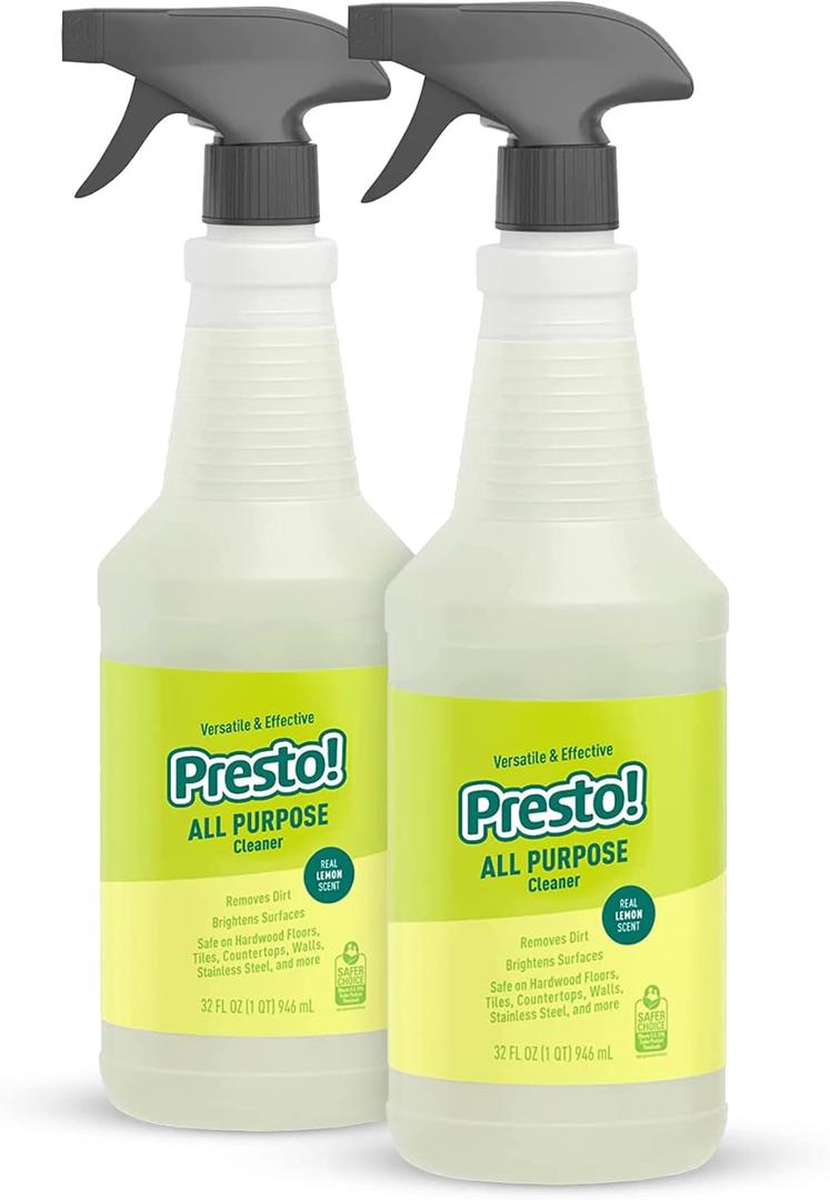 Amazon Brand  Presto! All Purpose Cleaner, Lemon Scent, 32 fl oz, Pack of 2