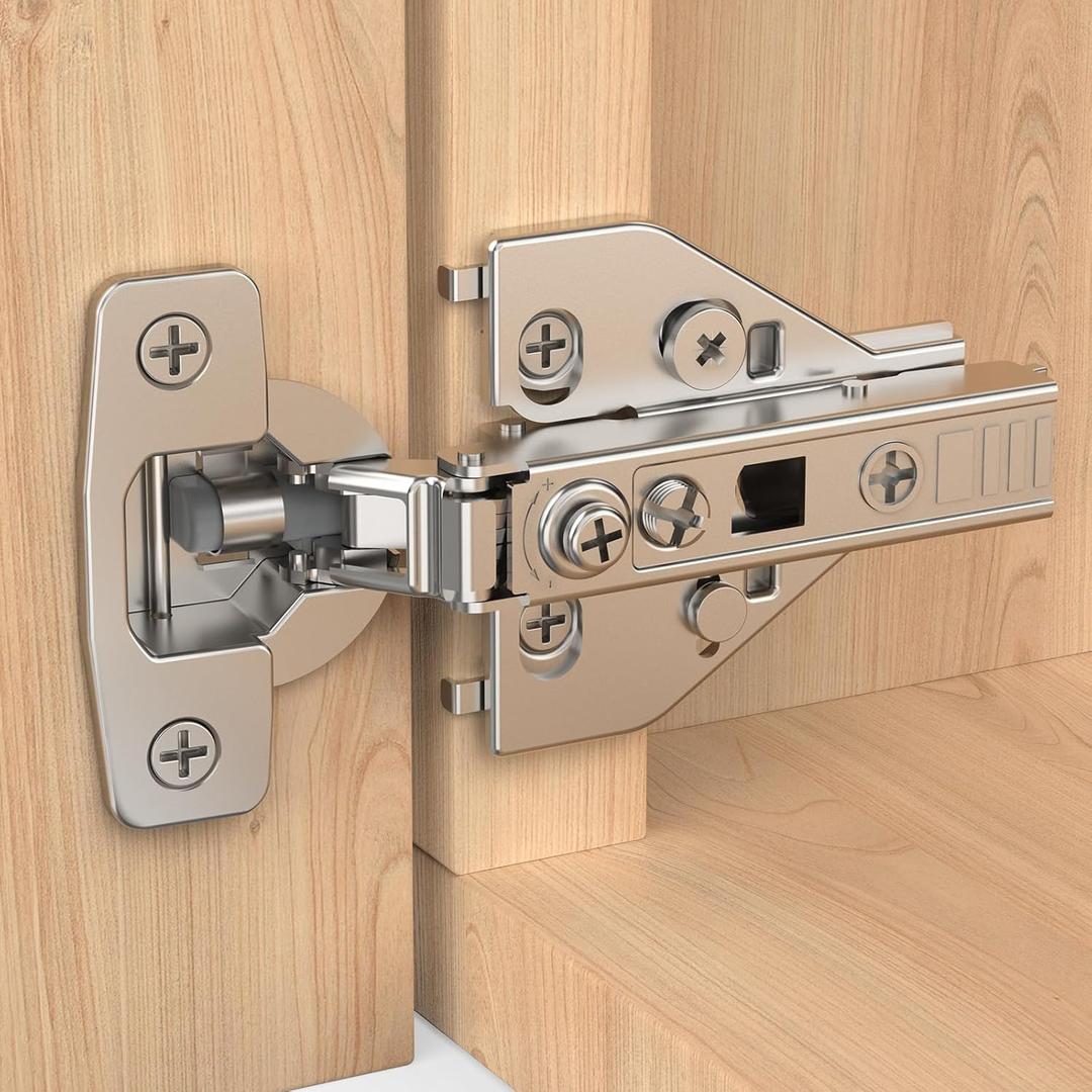 Chibery 50 Pack Full Overlay Cabinet Hinges, Face Frame & Frameless, 4D Adjustment, Soft Close 105, Close Speed Control, Concealed Clip-On Plate, Smooth Slow Self Closing for Kitchen Corner, Cupboard