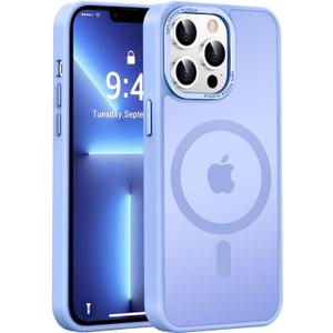 Newfuture Designed for iPhone 13 Pro Max Case with Magnetic [13 FT Military Drop Protection] [Compatible with Magsafe] Slim Translucent Matte Shockproof with Anti-Fingerprint Phone Case, Blue